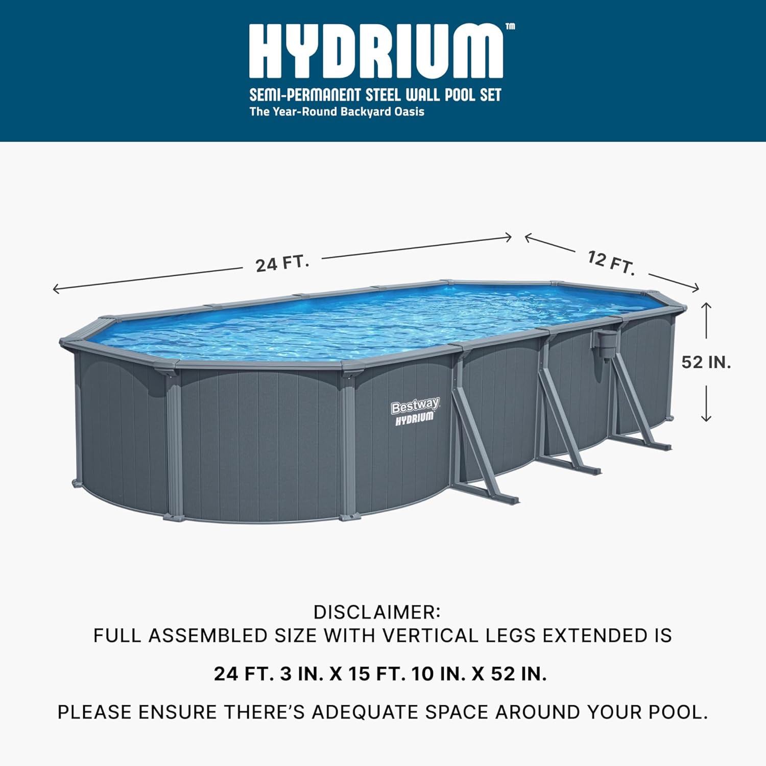 Bestway Hydrium 24x12x52 Review: Pros & Cons Unveiled 2 Bestway Hydrium 24x12x52 above ground pool review,Bestway Hydrium oval pool review and rating,is Bestway Hydrium above ground pool worth buying,Bestway Hydrium pool review pros cons,Bestway Hydrium pool review honest opinion,Bestway Hydrium 24x12x52 pool review verdict unboxing and complete package contents
