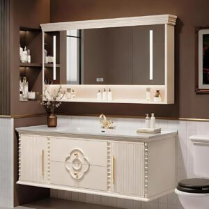 Image 1 of TIZAZO cream bathroom vanity review