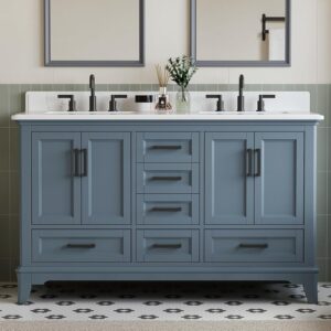 Image 1 of 60 inch double sink bathroom vanity review