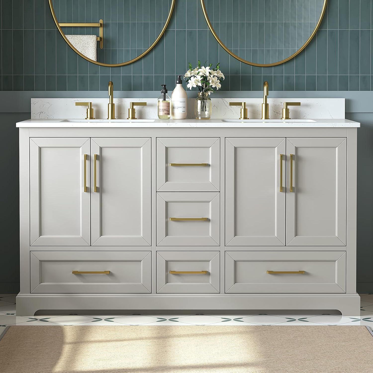 DELUXE LIVING 60 Inch Double Sink Vanity Review: Honest Verdict 1 DELUXE LIVING 60 inch double sink vanity review build quality and materials close-up