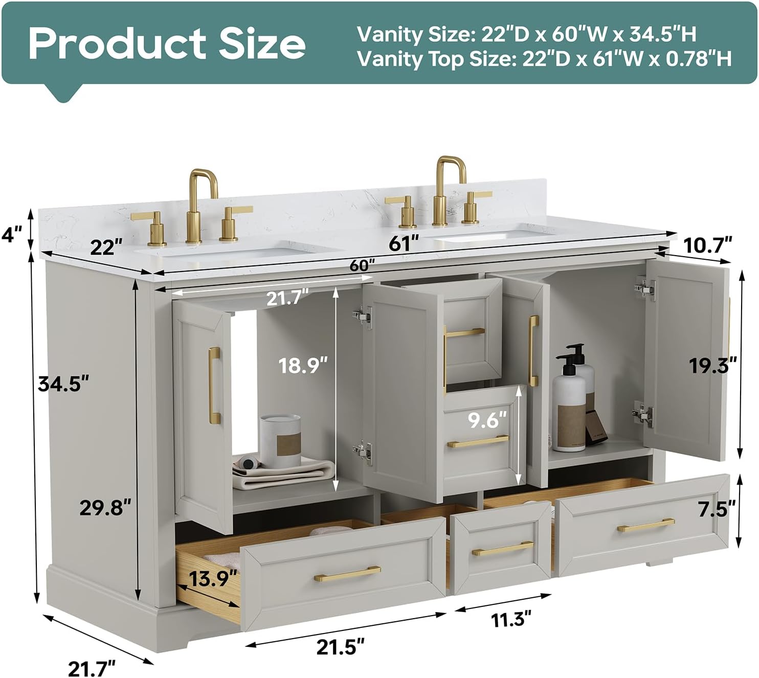 DELUXE LIVING 60 Inch Double Sink Vanity Review: Honest Verdict 2 DELUXE LIVING 60 inch double sink vanity review real-world performance test results