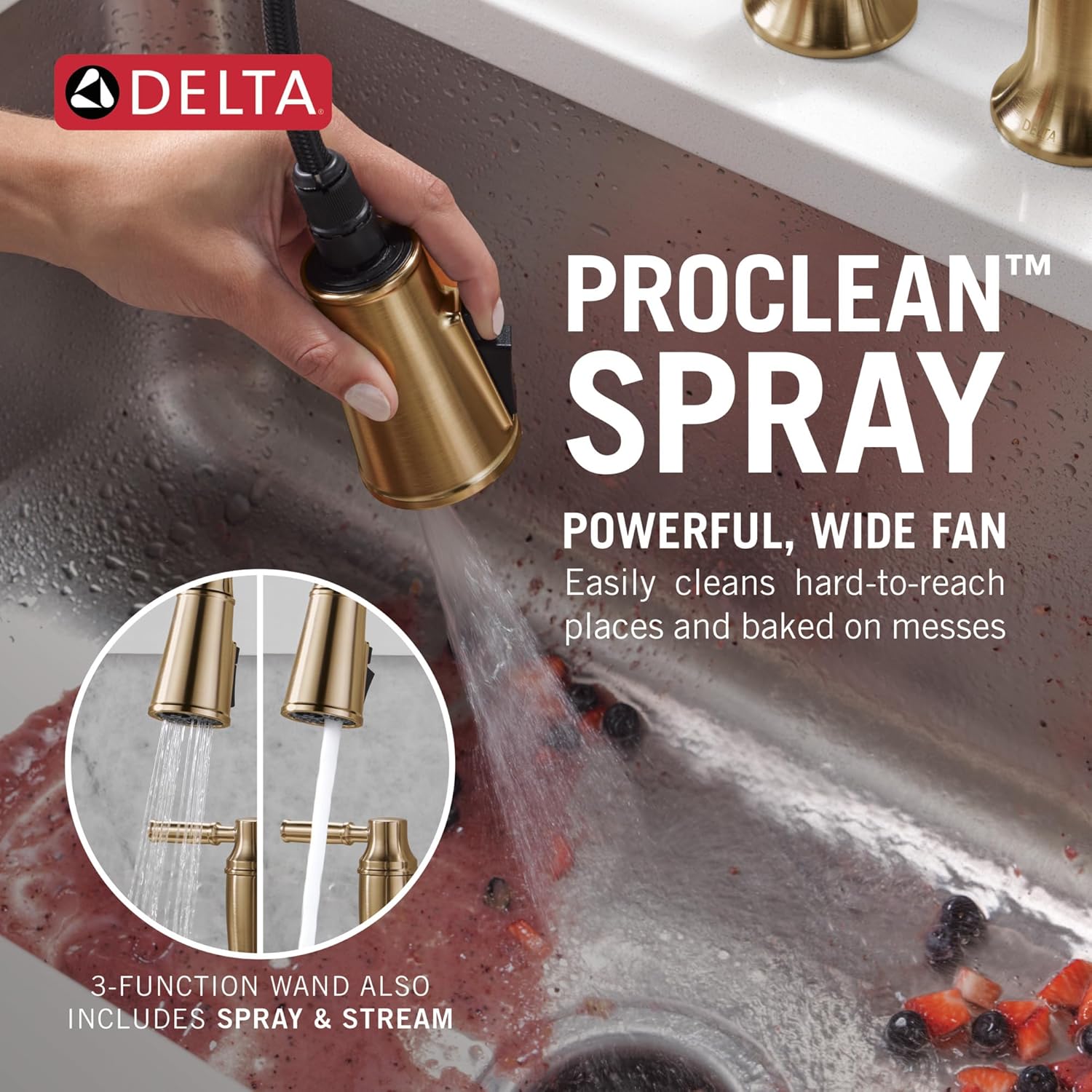 Delta Renaldi kitchen faucet review,Delta Renaldi faucet review and rating,is Delta Renaldi faucet worth buying,Delta Renaldi faucet review pros cons,Delta Renaldi faucet review honest opinion,Delta Renaldi faucet review verdict daily use — spray pattern on a dirty pan, filling a pot, handles in use