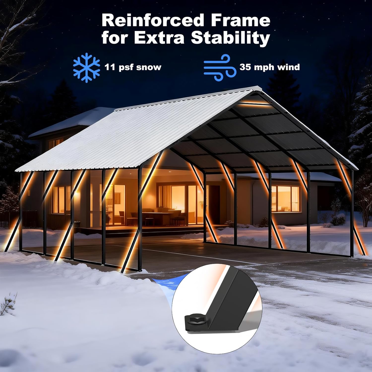 FLOUREE 20x20 Carport Review: Honest Pros & Cons 4 FLOUREE 20x20 carport review — features evaluated through real use
