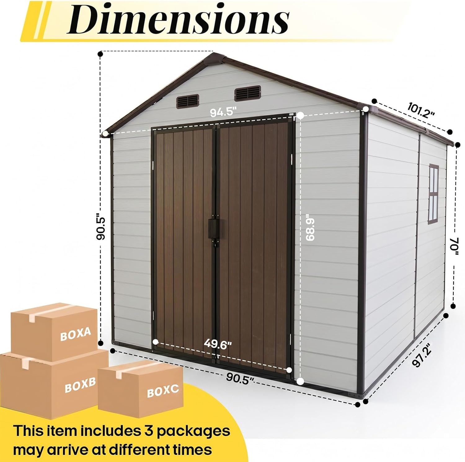 Daily use evaluation of FammyLoft 8x8 resin shed review features including locking doors and window design