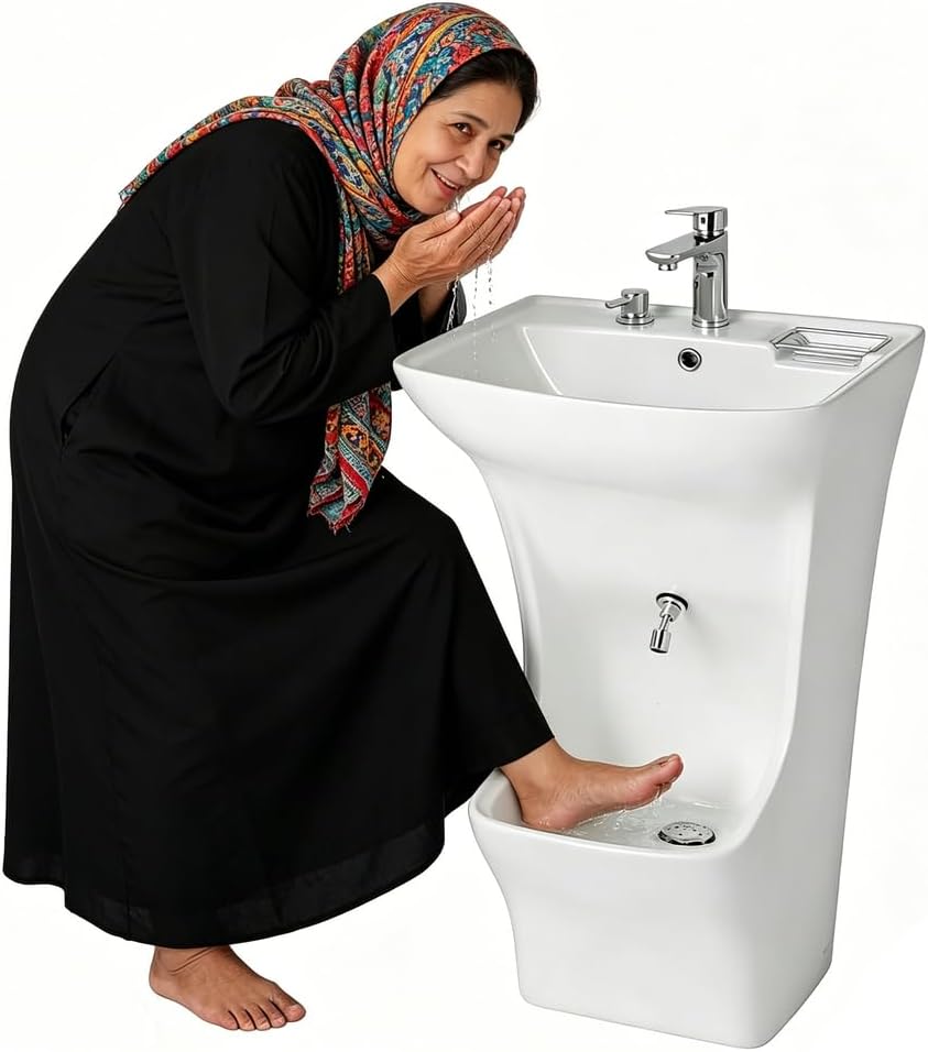 Jiayiyoux Muslim Ceramic Wash Basin review,Jiayiyoux Wudu Ablution Basin review pros cons,Muslim Ceramic Wash Basin for Wudu review honest opinion,vertical pedestal wash station review worth buying,dual level wash basin for prayer rooms review,Jiayiyoux ceramic wash station review verdict - detailed features and technical specifications