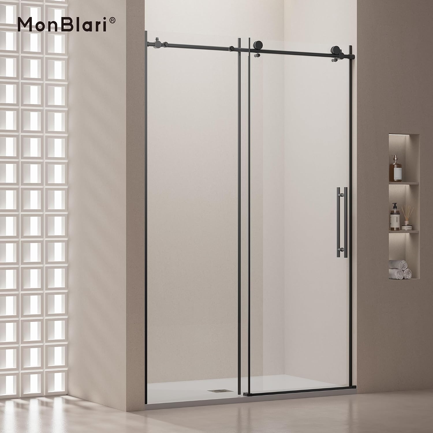 MonBlari Frameless Sliding Shower Door Review: Pros & Cons 2 MonBlari frameless sliding shower door review setup and first use experience